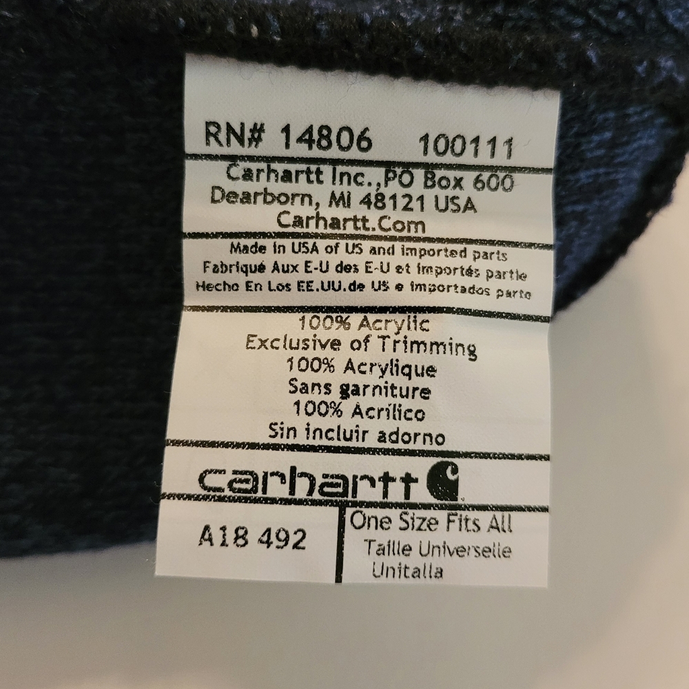 NWOT Carhartt Knit Cuffed Adult Beanie Acrylic A18 Watch Hat - Picture 4 of 11